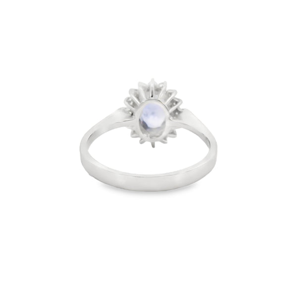 Tanzanite and Diamond Halo Ring