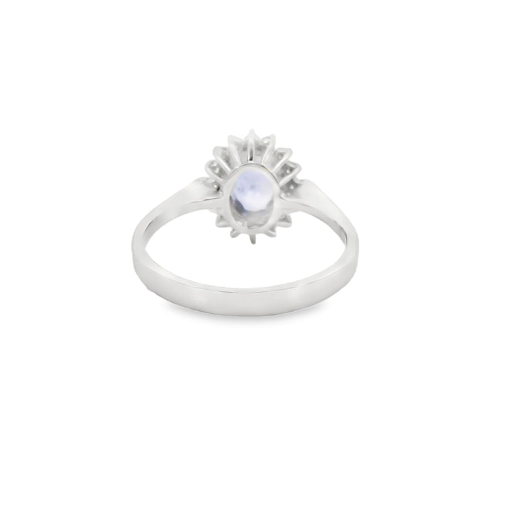 Tanzanite and Diamond Halo Ring
