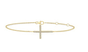 Sideway Cross Petite Diamond Fashion Chain Bracelet