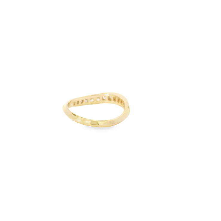 Yellow Gold Curved Diamond Band
