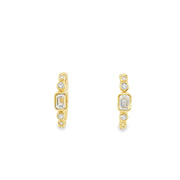 Huggies with Bezel Set Diamonds