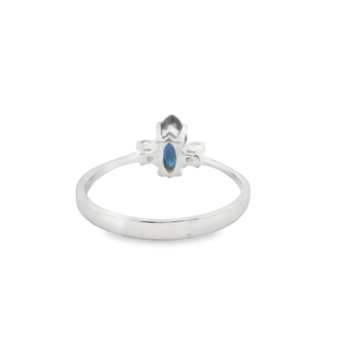 Sapphire and Diamond Three Stone Ring