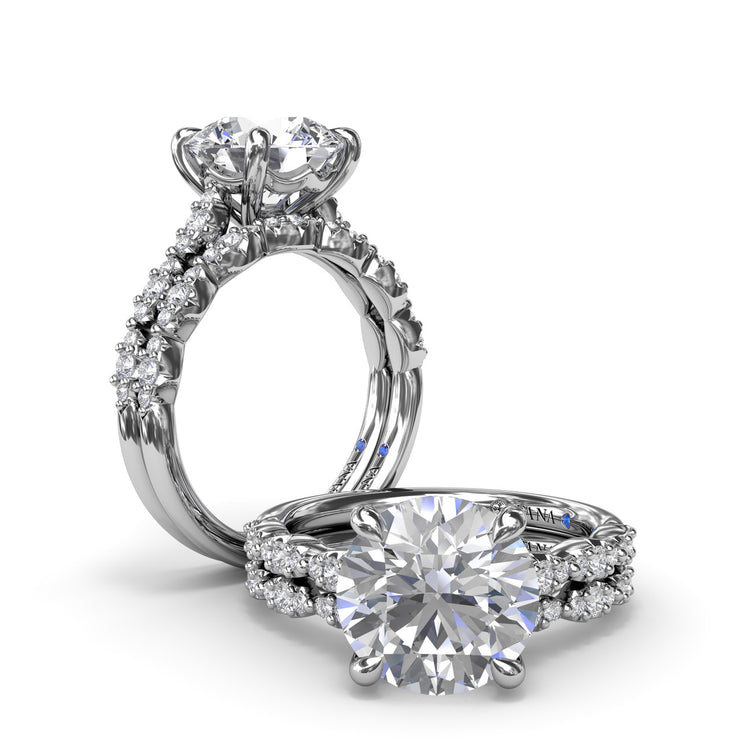 14 Karat White Gold Semi-Mount Ring with Matching Band