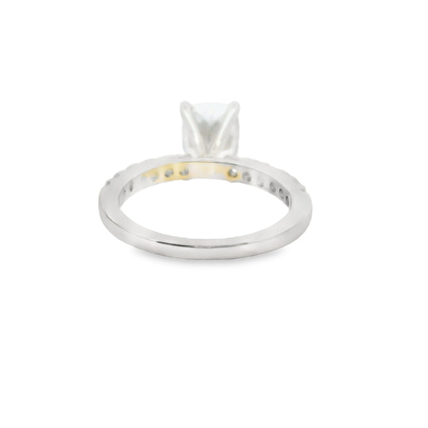 2 CT Elongated Cushion Lab Grown Engagement Ring