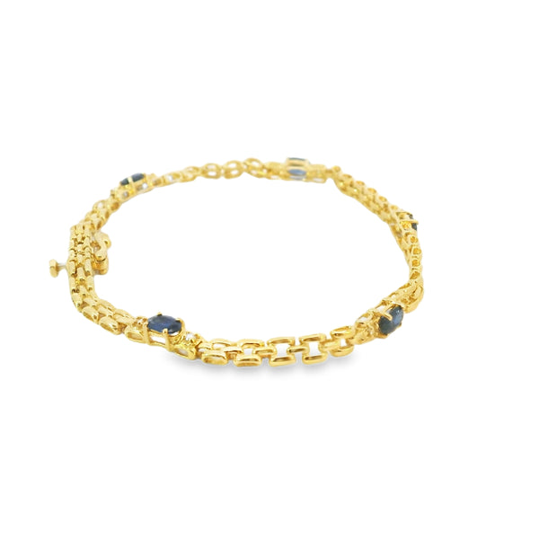 Sapphire and Diamond Station Bracelet