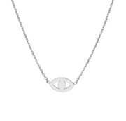 White Gold Evil Eye Necklace
