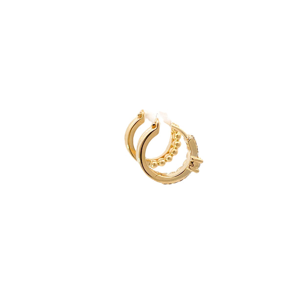 Yellow Modern Electrum Diamond Huggies