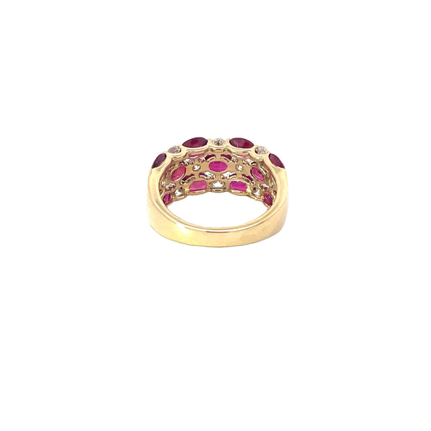 Yellow Gold Diamond Ruby Ring
