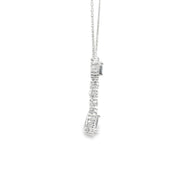 Sapphire and Diamond Halo Drop Pendant
