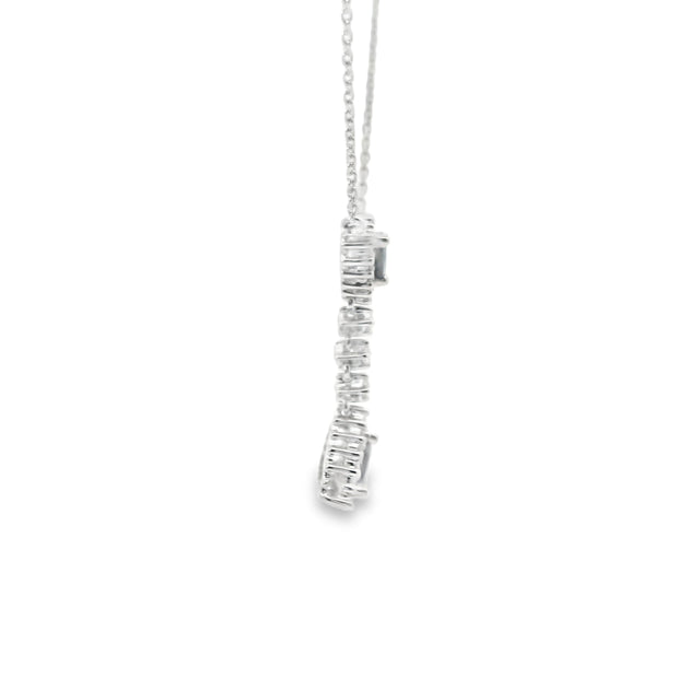 Sapphire and Diamond Halo Drop Pendant