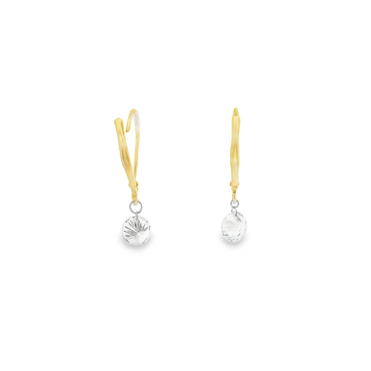 Yellow Gold Lab Grown Diamonds Drop Earrings