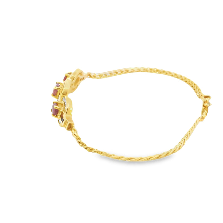Ruby and Diamond Vintage Inspired Bracelet