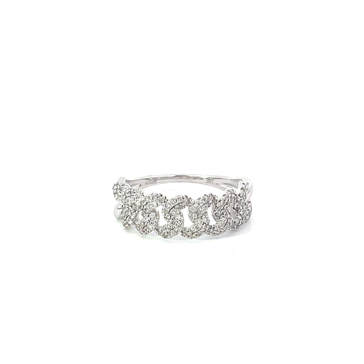 White Gold Diamond Chain Ring