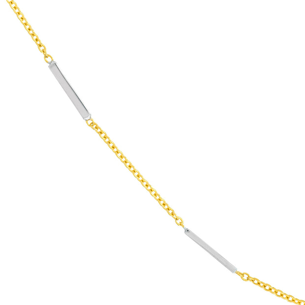 Two Tone Bar Station Necklace