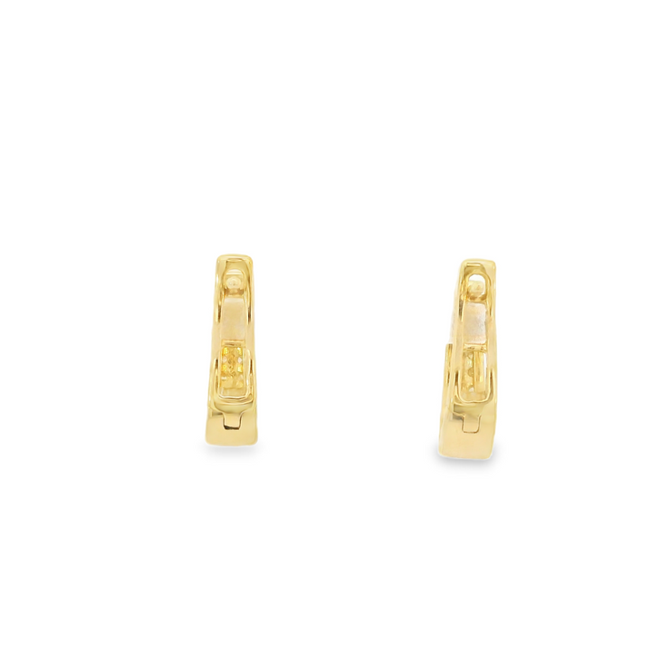 Yellow Gold Diamond Huggies