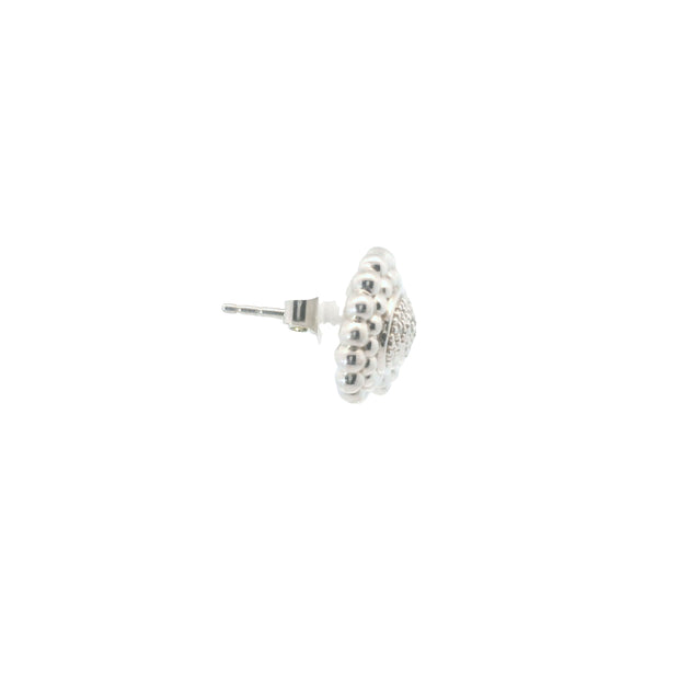 Sunflower Button Earrings with Diamonds