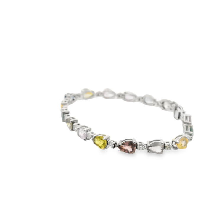 Multi-Color Sapphire and Diamond Bracelet