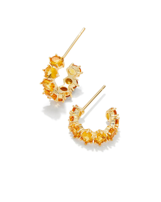 Kendra Scott Cailin Golden Yellow Crystal Huggies