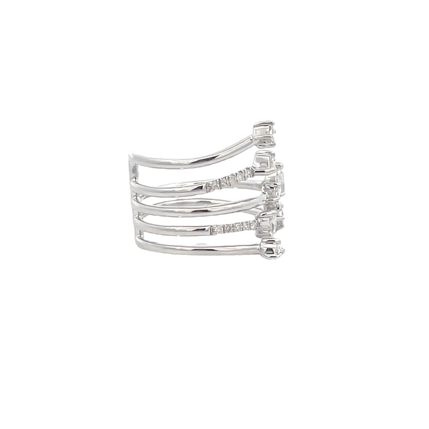 White Gold Diamond Split Band Ring