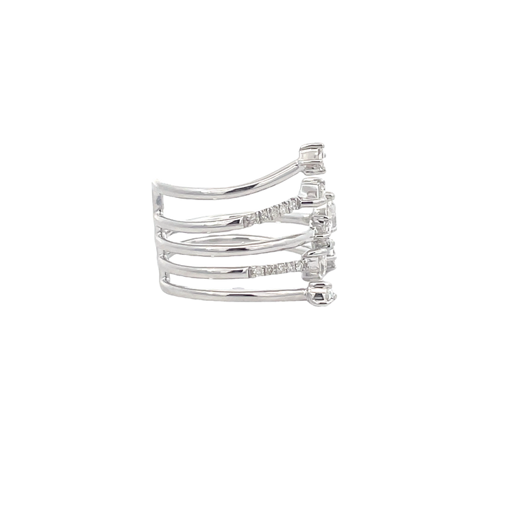 White Gold Diamond Split Band Ring