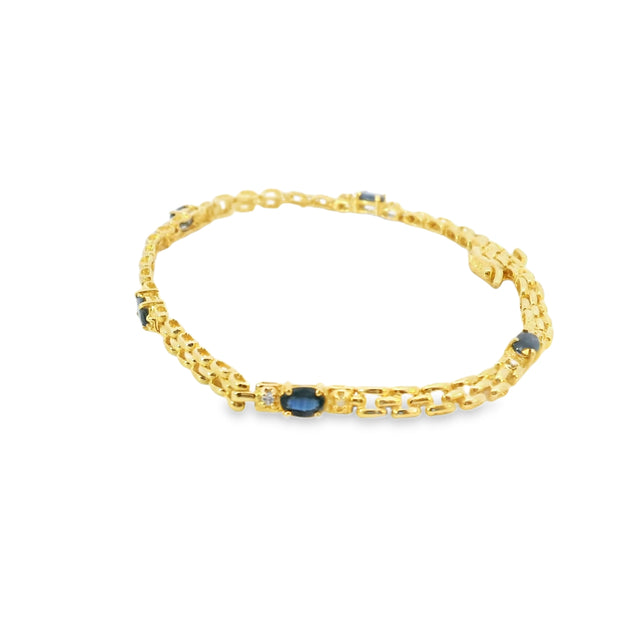 Sapphire and Diamond Station Bracelet