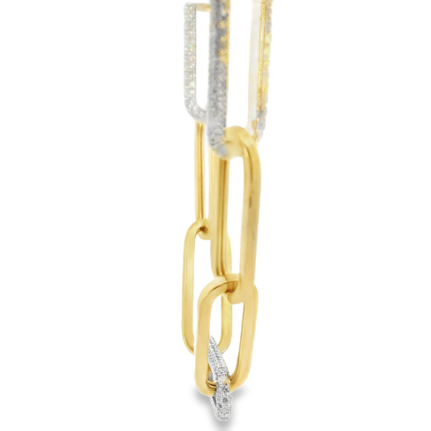 Diamond Pave Chunky Paperclip Necklace