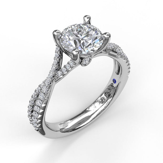 FANA 14 Karat White Gold Semi-Mount Ring