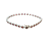 Ruby and Diamond Pave Halo Bracelet