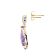 Amethyst and Diamond Drop Earrings