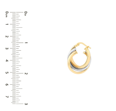 Two-Tone Love Knot Hoop Earrings