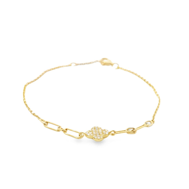 Pave Clover Charm Bracelet