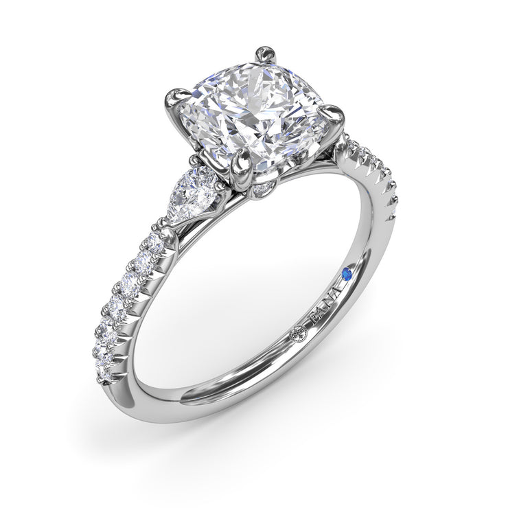 FANA 14 Karat White Gold Semi-Mount Ring