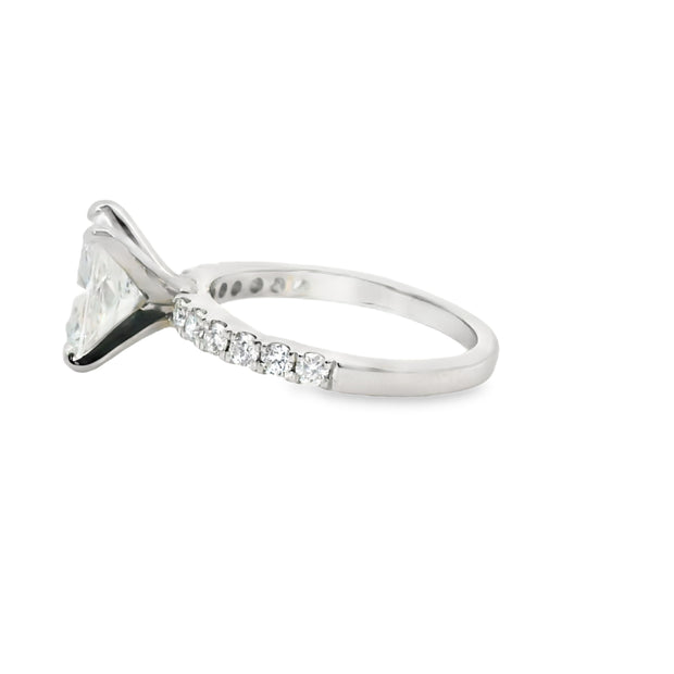 2 CT Elongated Cushion Lab Grown Engagement Ring