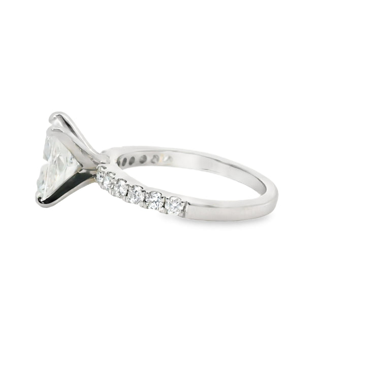 2 CT Elongated Cushion Lab Grown Engagement Ring