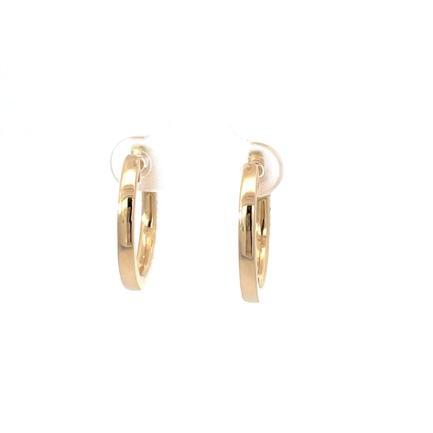 14 Karat Yellow Gold Diamond Huggies