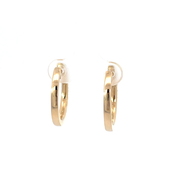 14 Karat Yellow Gold Diamond Huggies