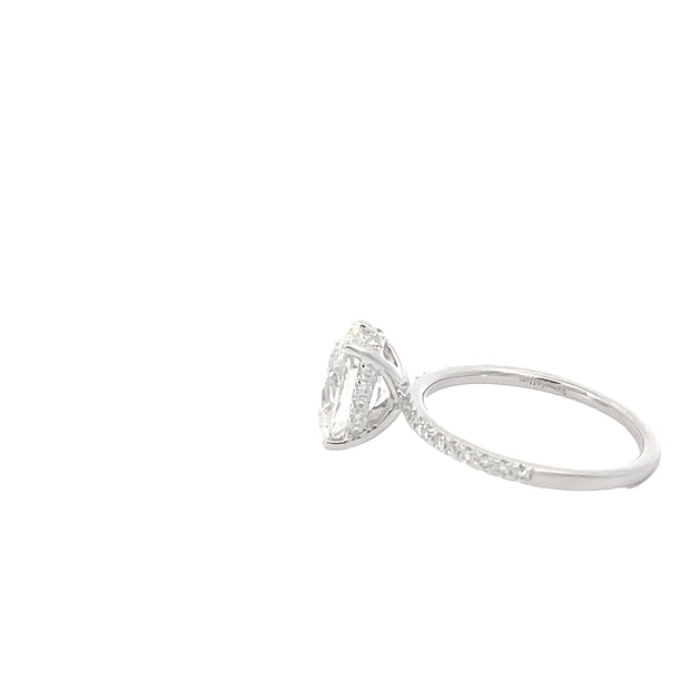 14 Karat White Gold Lab Grown Engagement Ring