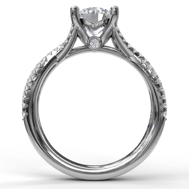FANA 14 Karat White Gold Semi-Mount Ring