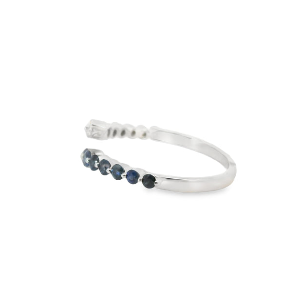 Bypass Sapphire and Diamond Ring
