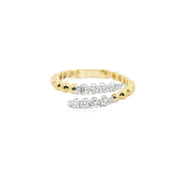 Beaded Bypass Diamond Ring
