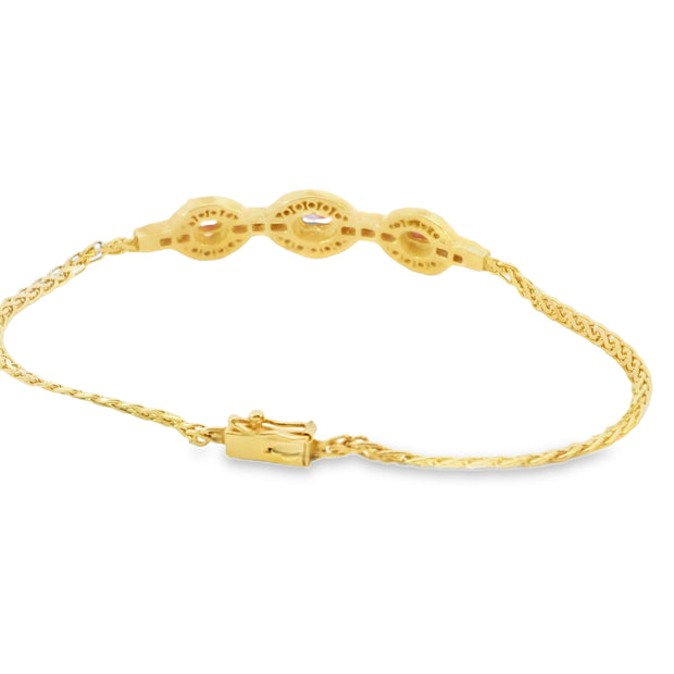 Ruby and Diamond Vintage Inspired Bracelet