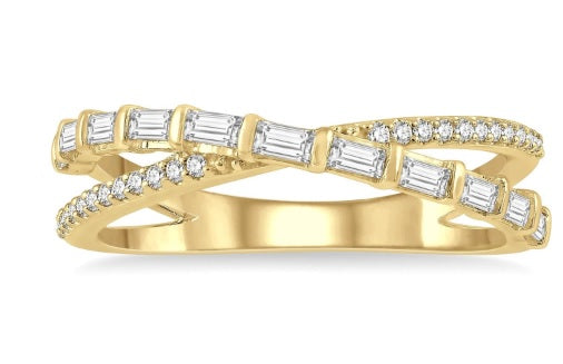 Diamond Crossover Ring