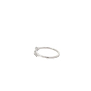 White Modern Electrum Diamond Scatter Stone Ring
