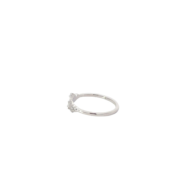 White Modern Electrum Diamond Scatter Stone Ring
