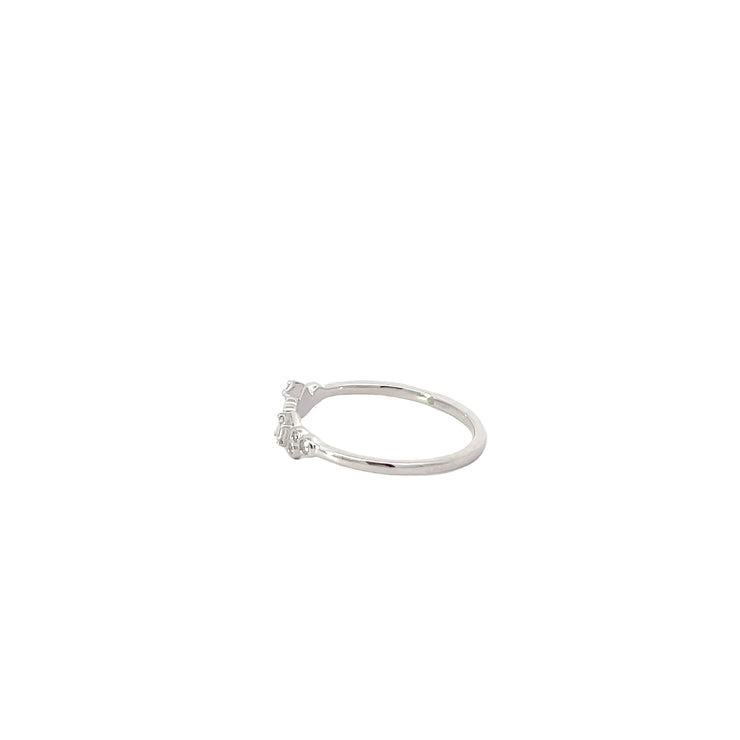 White Modern Electrum Diamond Scatter Stone Ring