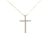 Yellow Gold Lab Grown Diamond Cross Pendant