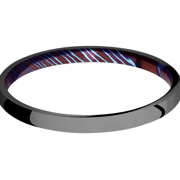 Zirconium + Polish Finish + Titanium Damascus