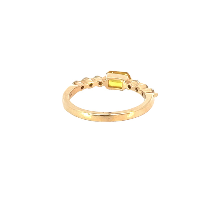 Yellow Sapphire Diamond Ring