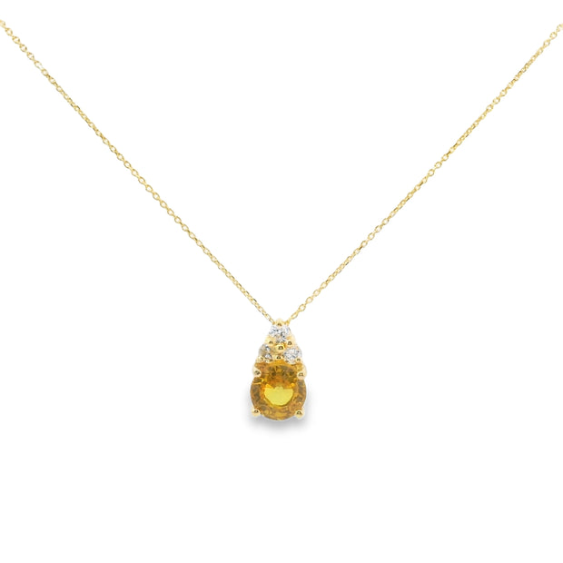 Yellow Sapphire Solitaire Pendant
