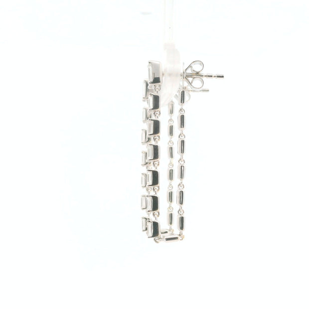 Diamond Line Drop Earrings